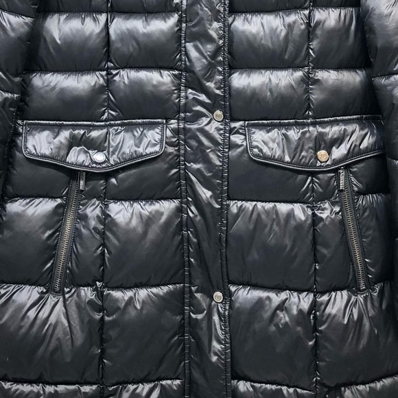 Bernardo Black Full Zip Snap Button Long Puffer Jacket Womens Size XS - Picture 6 of 16
